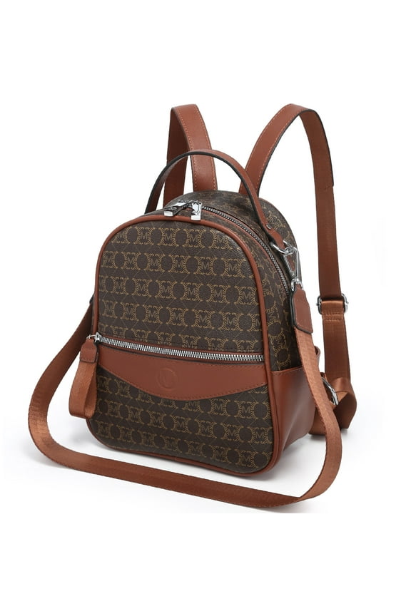 Mini Backpack Purse for Women Multi Pocket Small Backpacks Ladies Convertible Shoulder Handbags Designer Travel Backpack with Wide Strap, Brown