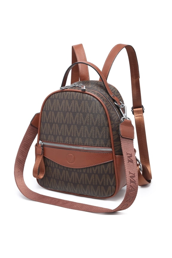 Mini Backpack Purse for Women Multi Pocket Small Backpacks Ladies Convertible Shoulder Handbags Designer Travel Backpack with Wide Strap, Coffee/Brown