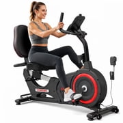 Vanswe Recumbent Exercise Bike with 450 lbs Weight Capacity Backlit Monitor Built-in Programs for Home Cardio Workout