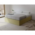 VANT Upholstered Platform Bed Queen Size Velvet Olive Moss Easy