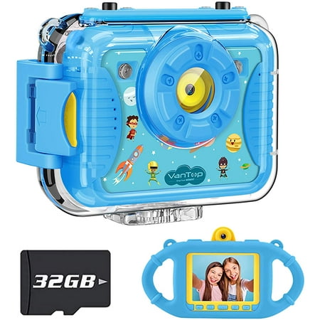 VANTOP Waterproof Junior K8 Kids Camera 32GB, Blue