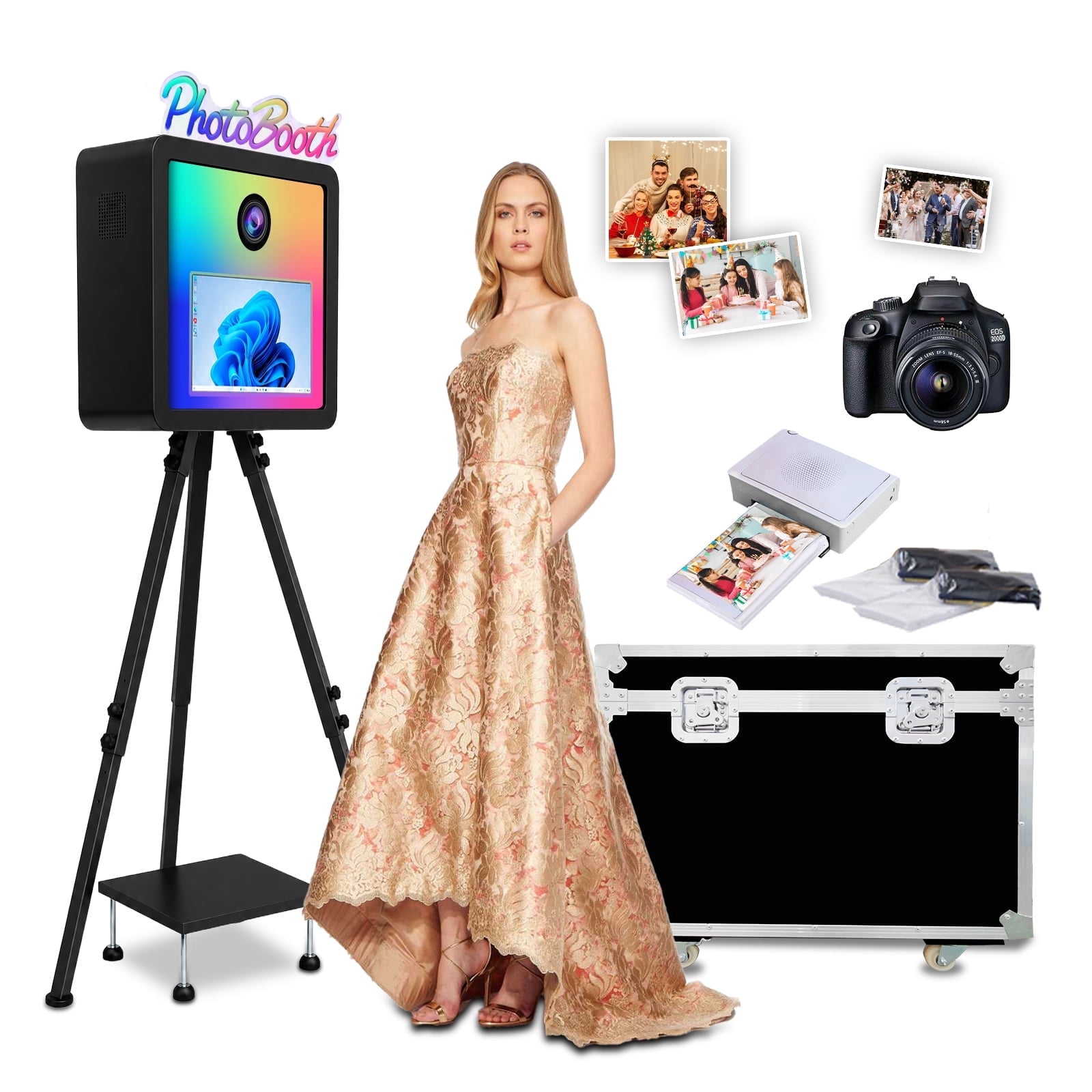 VANYA Tripod Photo Booth Multicolor RGB 15.6-inch Touchscreen DSLR ...