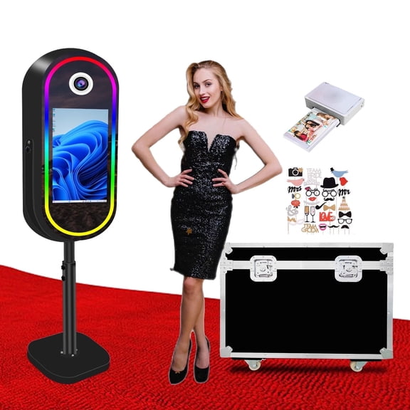 VANYA 40-inch Mirror 21.5-inch Touch Screen Magic Mirror Photo Booth Built-in Mini PC DSLR Selfie Camera for Unforgettable Parties