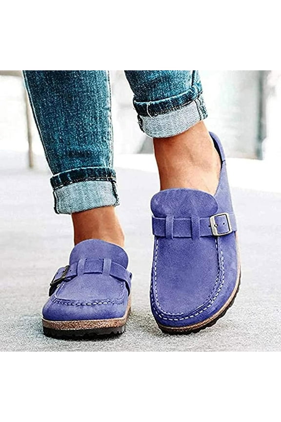 Women Suede Clogs, Slip-resistant Mules, Mn Suede Clogs, Slip-resistant Mules, Memory Foam Slip-on Round Toe Shoes Clogs Shoes Slip on Shoes for Women