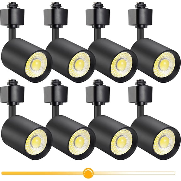VANoopee 10W Dimmable LED Track Lighting Heads H Type Track Light Replacement Fixtures Bright 3000K Warm White Ceiling Spotlight for Accent Task Art, Flicker Free CRI90+ 24° 800lm Black, Pack of 8