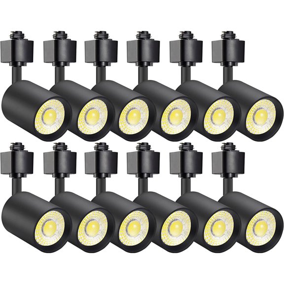 VANoopee 12-Pack 10W Dimmable LED Track Lighting Heads H Type Light Replacement Fixtures Bright 3000K Warm White Ceiling Spotlight for Accent Task Art, Flicker Free CRI90+ 24 800lm Black