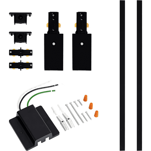 VANoopee 13FT H Track Lighting Rails with Floating Canopy Connector, Black