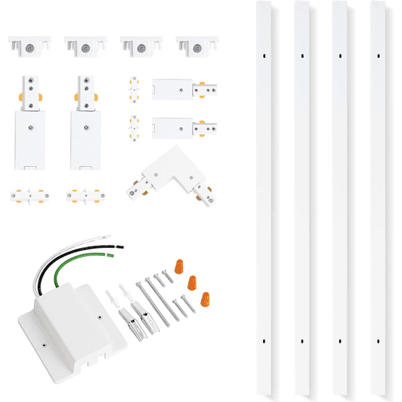 VANoopee 13FT H Track Lighting Rails with Floating Canopy Connector, White
