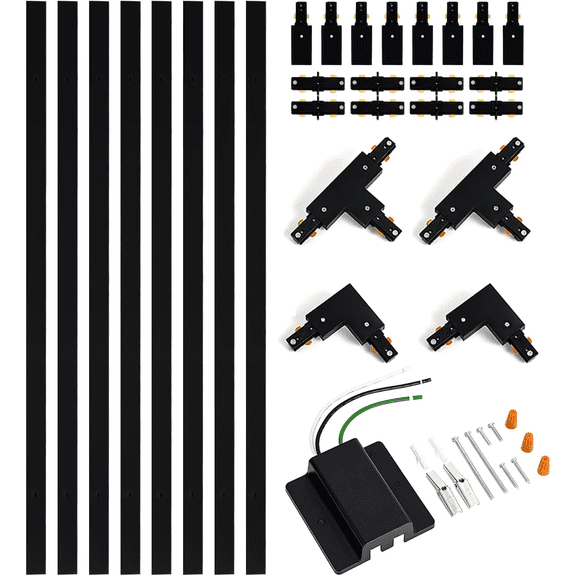 VANoopee 26FT H Track Lighting Rails with Floating Canopy Connector, Black