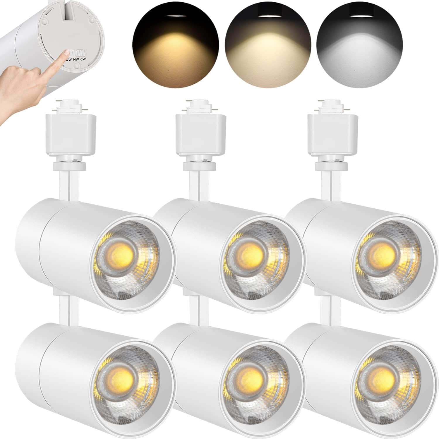 VANoopee 3Color 20W Dimmable LED Track Lighting Heads H Type Bright