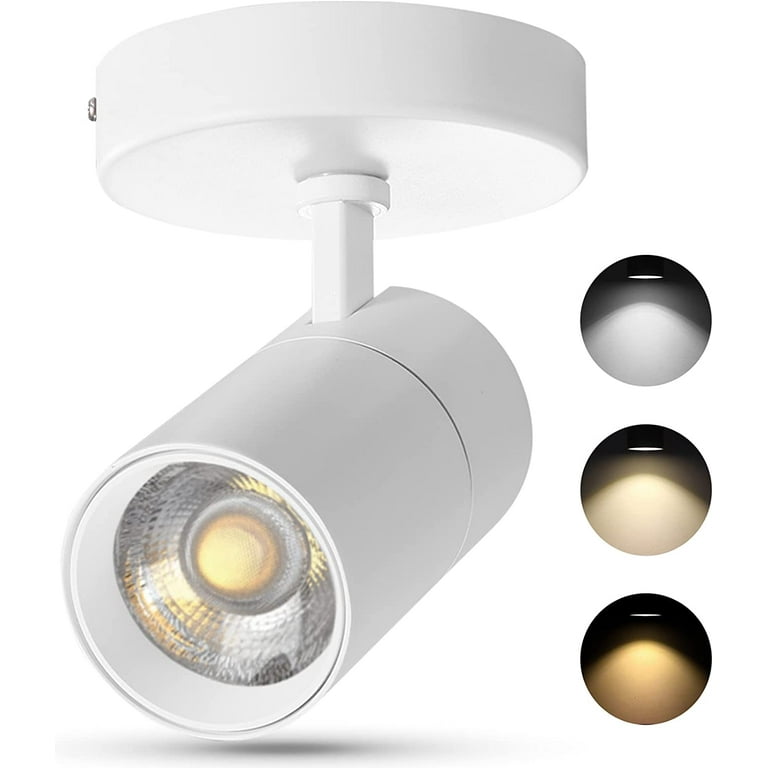 VANoopee 3 Color Dimmable Ceiling Spotlight Flush Mount Adjustable Spotlight Directional LED Spot Lights Indoor Bright Accent Fixture for Living Room