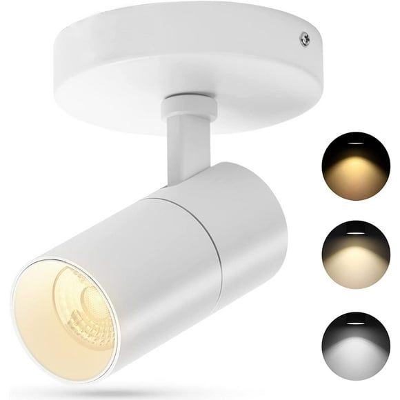 VANoopee 3-Color Dimmable LED Ceiling Spotlight Flush Mount Adjustable Spotlight Directional Spot Lights Indoor Bright Accent Fixture for Living Room Bedroom - CRI90 36 Flicker Free 10W 1000lm White