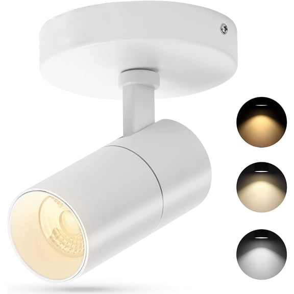 VANoopee 3-Color Dimmable LED Ceiling Spotlight Flush Mount Adjustable Spotlight Directional Spot Lights Indoor Bright Accent Fixture for Living Room Bedroom - CRI90 36 Flicker Free 10W 1000lm White