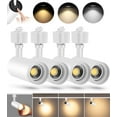thumbnail image 1 of VANoopee 3-Color Zoomable LED Track Lighting Heads H Type Track Light Heads Bright Spotlight Fixtures for Kitchen, 3000K 4000K 5000K Adjustable, 15°-55°, CRI90+ 10W White - 4 Pack(Not Dimmable), 1 of 5
