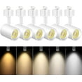 thumbnail image 1 of VANoopee 5-Color LED Track Lighting Heads H Type Track Light Heads Dimmable Bright Rail Ceiling Spotlight Fixtures Accent Art Task, 2000K-6000K, Flicker Free CRI90+ 24° 10W 800lm, White, 6 Pack, 1 of 5
