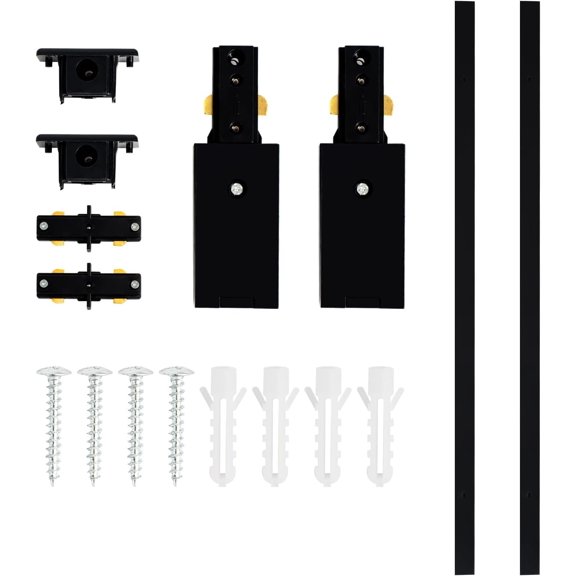 VANoopee H Track Lighting Rails Kit, 6.6FT H Type Track Rails Black with End Caps and Live End Feed Connector, Compatible with Single Circuit 120V H Style Track System, for H LED Track Lighting Heads
