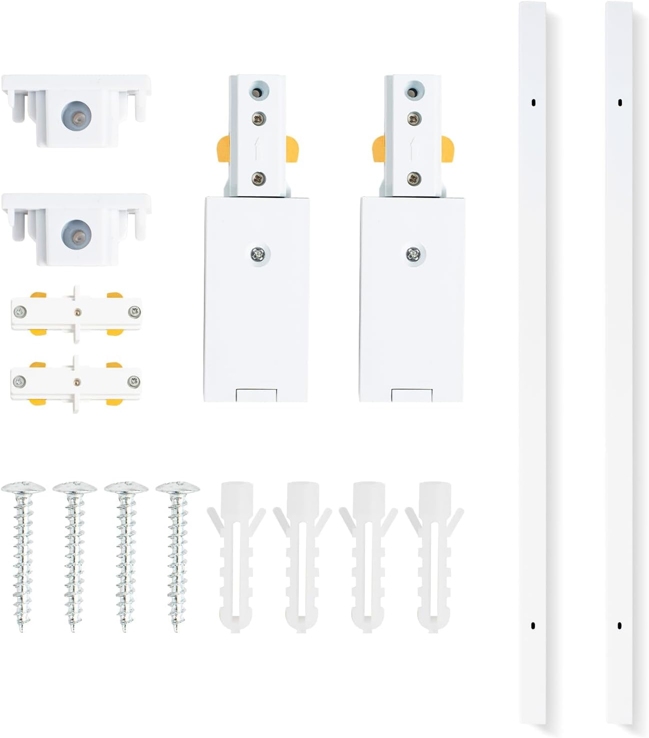 VANoopee H Track Lighting Rails Kit, 6.6FT H Type Track Rails White with End Caps and Live End