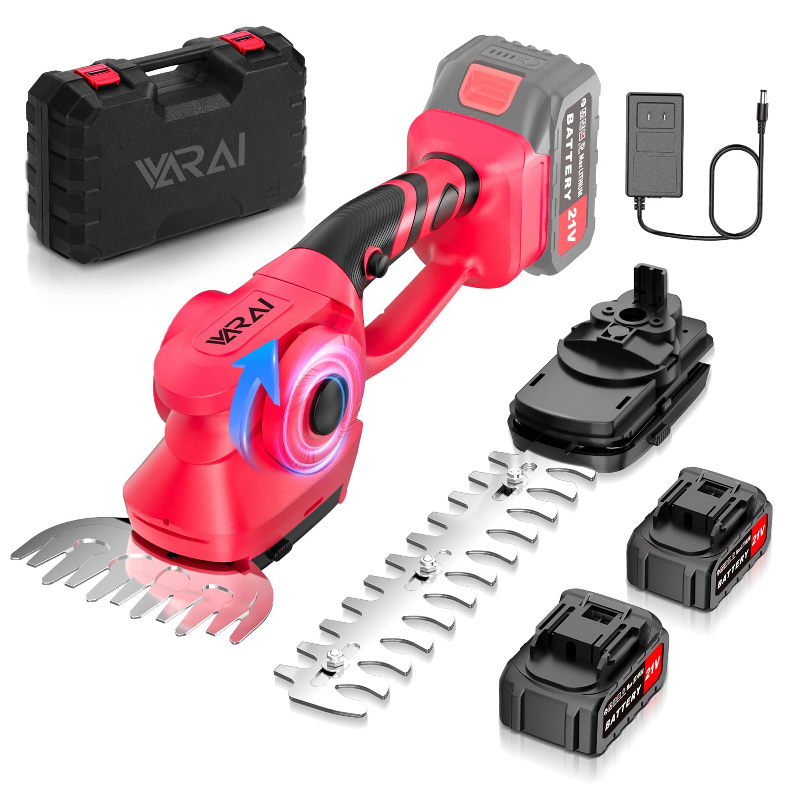 Varai VARAI Hedge Trimmer Cordless, IFF17 2 in 1 Cordless Hedge Trimmer with ...