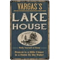 thumbnail image 1 of VARGAS'S Lake House Blue Cabin Home Decor Gift 8x12 Metal 108120038221, 1 of 1