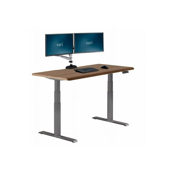 Vari ComfortEdge Electric Standing Stand Up Desk Ergonomic Work and Gaming Table, 60” x 30” Walnut