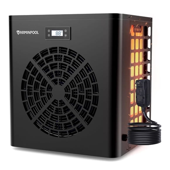 VARMINPOOL Pool Heaters for Above Ground Pool 16000 BTU Swimming Pool Heater Pump Heating or Cooling Mode WiFi Control Timer 120V 60Hz