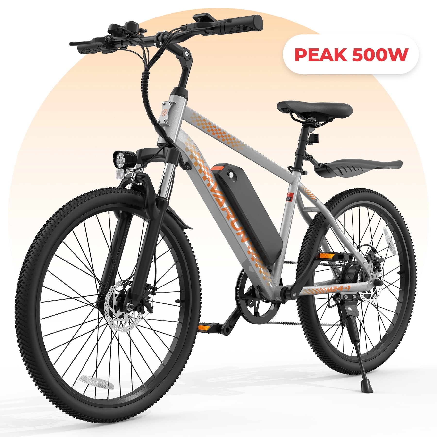VARUN 24" Electric Commuter Bike for Adults, 350W Motor, 7-Speed, UL Certified