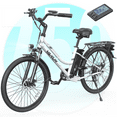 thumbnail image 1 of VARUN 26" Electric Bike for Adult 500W Ebike with 48V 7.8AH Removable Battery 20 MPH Electric Mountain Bicycle up to 40 Miles, White, 1 of 8