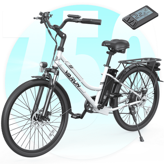 VARUN 26" Electric Bike for Adult 500W Ebike with 48V 7.8AH Removable Battery 20 MPH Electric Mountain Bicycle up to 40 Miles, White