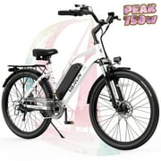 VARUN 26" Electric Bike for Adults, Peak 750W Motor, 48V 374.4Wh Removable Battery, 40 Mile Range, 20+ MPH, 7-Speed, Dual Disc Brakes, Shock Absorber, Trail E-Bike