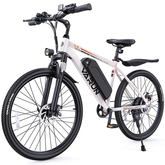 VARUN 26" Electric Bike for Adults, Peak 500W Motor, 20MPH, 36V Removable Battery, Up to 40 Miles, 21-Speed Shimano, Front Fork Suspension & Dual Disc Brakes, All-Terrain Tires, UL Certified