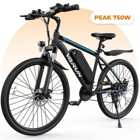 VARUN Electric Bike - 26" Ebike with 500W (Peak 750W) Power, Maximum Speed 20 MPH, Dual Front Fork Suspension and 21 Speed Gears for Adults
