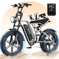 thumbnail image 1 of VARUN Electric Bike Peak 750W 65+ Miles E Bike for Adults - up to 25MPH, 48V 13Ah Battery, Full Suspension, 7-Speed All-Terrain 20" Fat Tire Electric Motorcycle Dirt Bicycle, 1 of 10