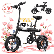 VARUN Electric Bike, 14 Folding EBike for Adults, Peak 500W 36V 280.8Wh Battery, Compact Ebike with Front Suspension up to 20MPH, UL2849