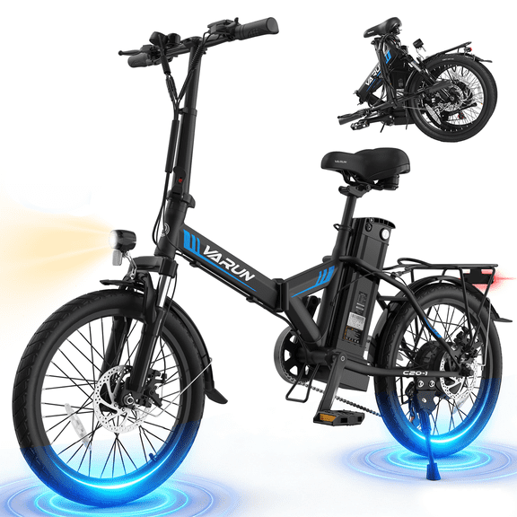 VARUN Electric Bike, 20" Folding EBike for Adults Teens, Peak 750W 48V 374.4Wh Battery, Foldable EBike for Men Women with Front Suspension up to 20MPH 40Miles, UL2849