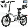 thumbnail image 1 of AIRWEST Peak 750W Folding Electric Bike for Adult, 20" Electric Mountain Bike with 48V 7.8AH Removable Lithium Battery, 20 MPH Electric Commuter Bicycle up to 40 Miles, White, 1 of 8