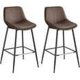 thumbnail image 1 of VASAGLE 2 Pack Bar Stools, Bar Height Bar Stools with Back, Ergonomic Backrest, Synthetic Leather, Metal Legs, 28.7-Inch Tall Stools for Kitchen Island Home Bar, Coffee Brown, 1 of 9