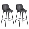 thumbnail image 1 of VASAGLE 2 Pack Bar Stools, Bar Height Bar Stools with Back, Ergonomic Backrest, Synthetic Leather, Metal Legs, 28.7-Inch Tall Stools for Kitchen Island Home Bar, Ink Black, 1 of 9