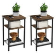 VASAGLE 3Tier End Table Nightstands Set of 2 Side Table with Storage