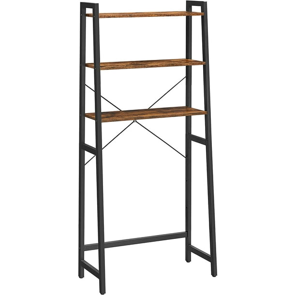 VASAGLE 3Tier OverTheToilet Rack, Rustic Brown and Black