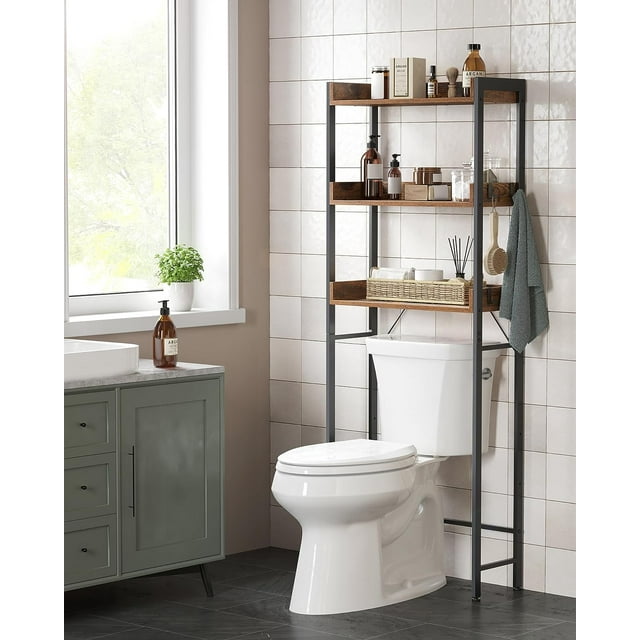 VASAGLE 3Tier Tall Shelves OvertheToilet Bathroom Storage Organizer