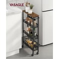 thumbnail image 1 of VASAGLE Rolling Cart, 4-Tier Utility Cart, Storage Cart with Handle, Metal Frame, for Kitchen, Dining Room, Living Room, Home Office, Rustic Brown and Black, 1 of 7