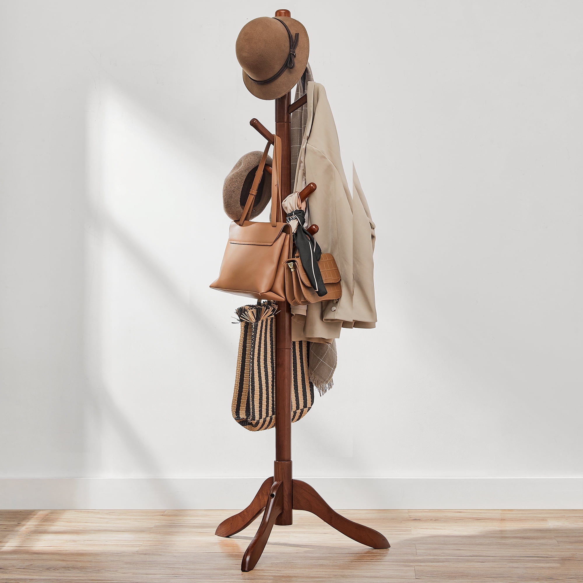 Bag hanger stand wood sale