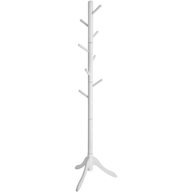 VASAGLE 8 Hooks Solid Wood Coat Rack Free Standing Coat Rack Tree