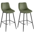 thumbnail image 1 of VASAGLE Bar Stools Set of 2, Bar Height Bar Stools with Back, Ergonomic Backrest, Synthetic Leather, Metal Legs, 28.7-Inch Tall Stools for Kitchen Island Home Bar, Forest Green, 1 of 9