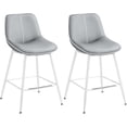 thumbnail image 1 of VASAGLE Bar Stools Set of 2, Counter Height Bar Stools with Back, Ergonomic Backrest, Synthetic Leather, Metal Legs, 24.8-Inch Tall Barstools for Kitchen Island Home Bar, Easy Assembly, Dove Gray, 1 of 9