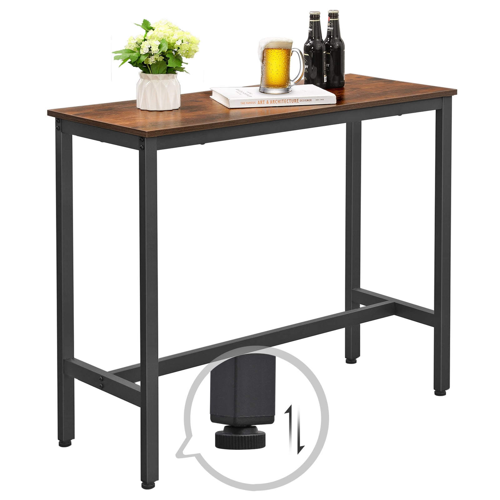 VASAGLE Bar Table Narrow Kitchen Table Metal Modern Extra Long Bar