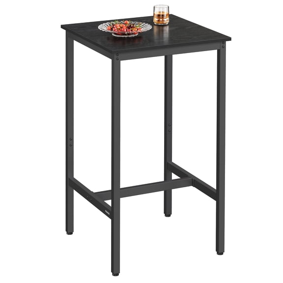 VASAGLE Bar Table, Small Kitchen Dining High Top Pub Cocktail Table for Living Room Party, Sturdy Metal Frame, 23.6 x 23.6 x 41.7 Inches for Narrow Spaces, Easy to Assemble, Ebony Black and Black