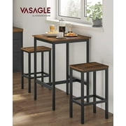 VASAGLE Bar Table Small Kitchen Table High Top Pub Table for Dining Kiichen Room Study Rustic Brown and Black