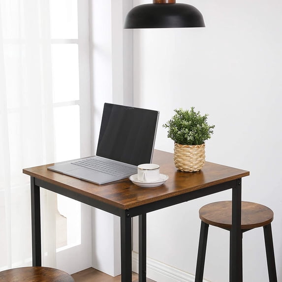 VASAGLE Bar Table Small Kitchen Table High Top Pub Table for Dining Kiichen Room Study Rustic Brown and Black