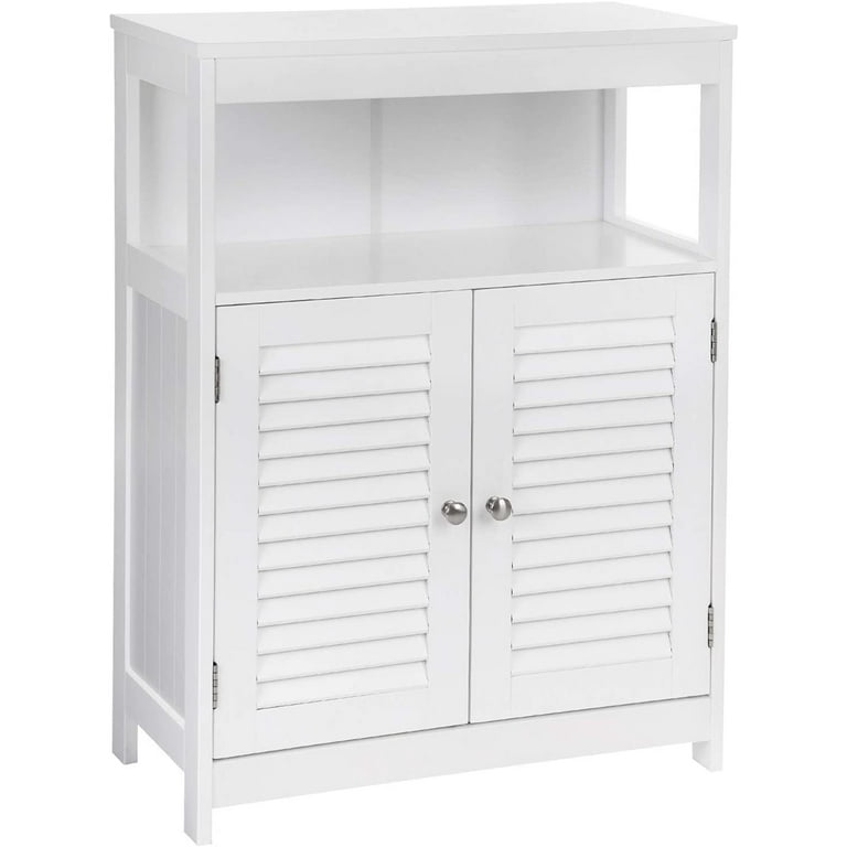 VASAGLE Bathroom Storage Floor Cabinet Free Standing with Double Shutter Door